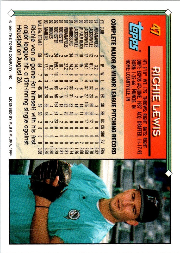 1994 Topps Richie Lewis