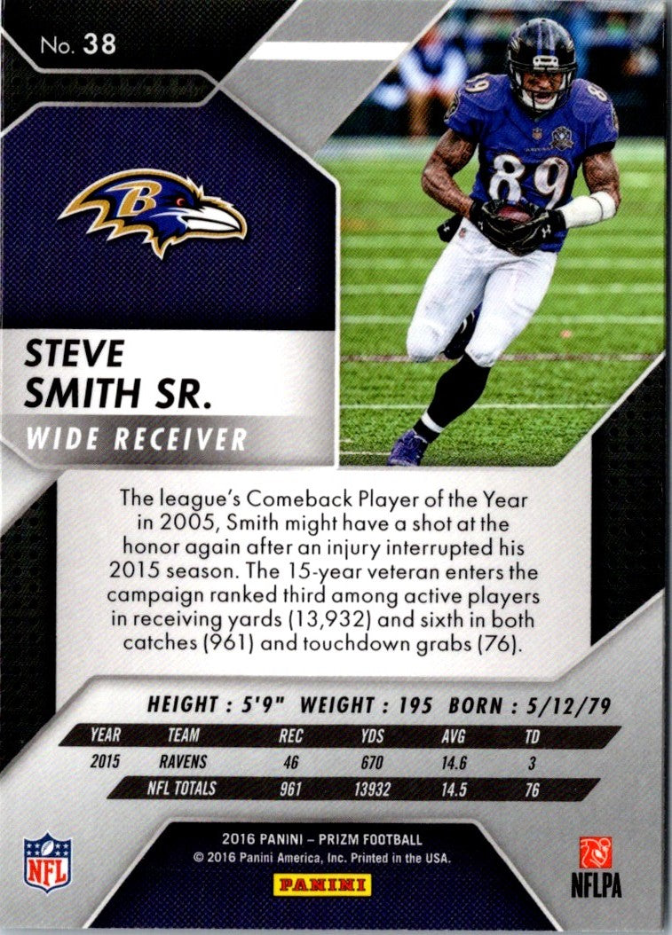 2016 Panini Prizm Steve Smith Sr.