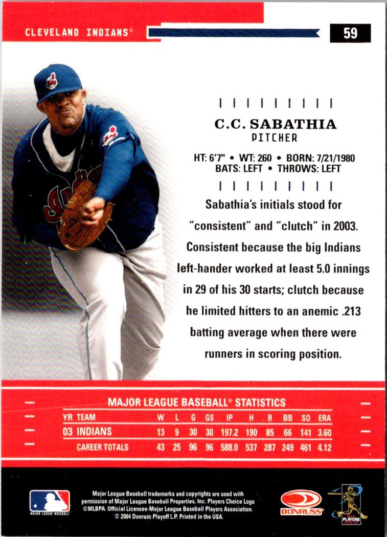 2004 Donruss Throwback Threads CC Sabathia