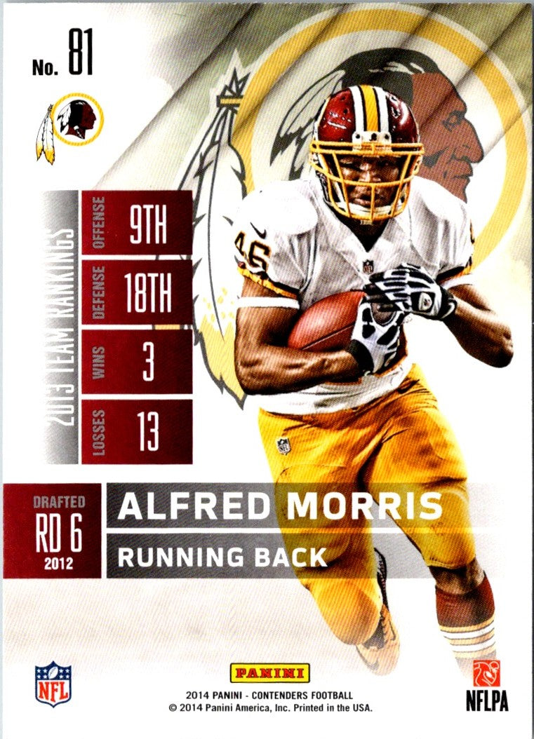 2014 Panini Contenders Alfred Morris