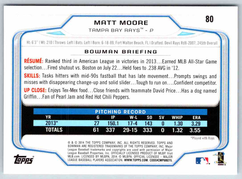 2014 Bowman Matt Moore