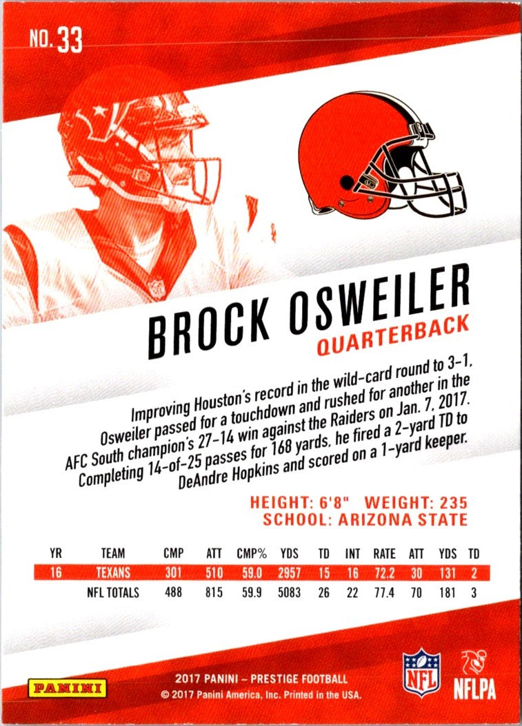 2017 Panini Prestige Brock Osweiler