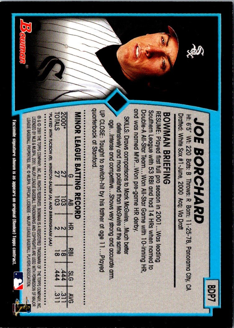 2001 Bowman Draft Picks & Prospects Joe Borchard