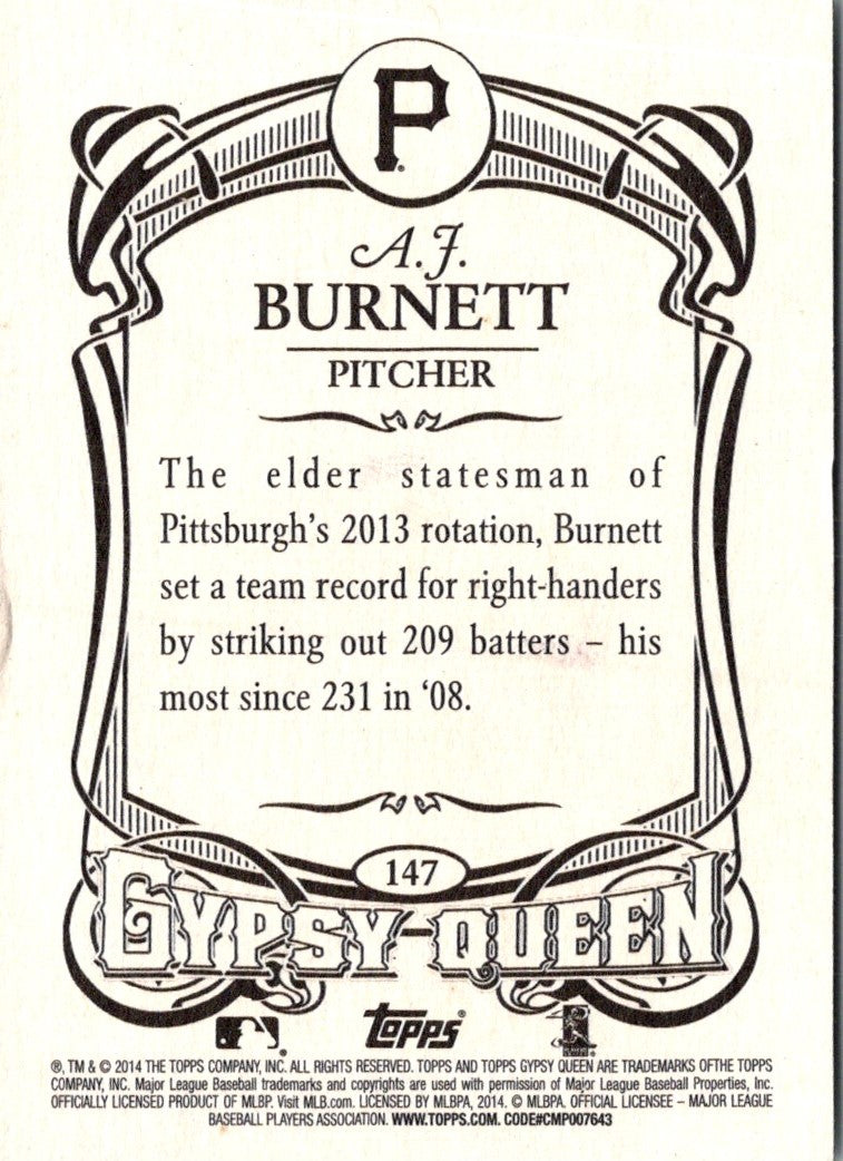 2014 Topps Gypsy Queen A.J. Burnett