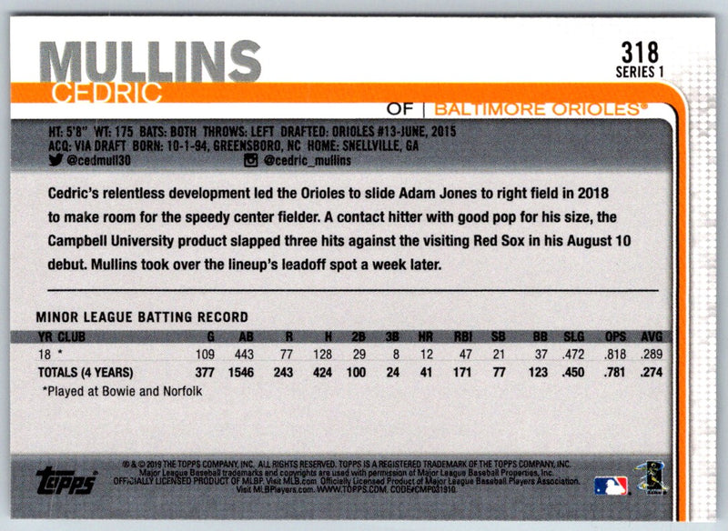 2019 Topps Cedric Mullins