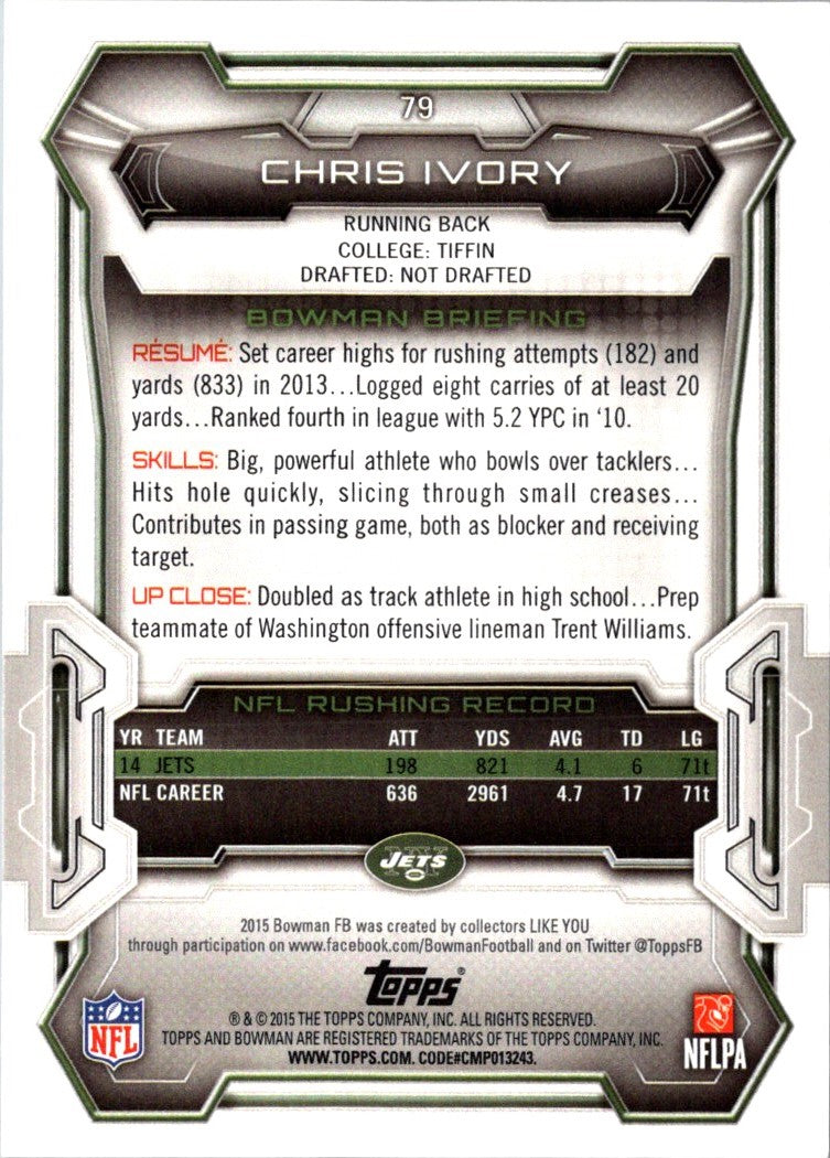 2015 Bowman Chris Ivory