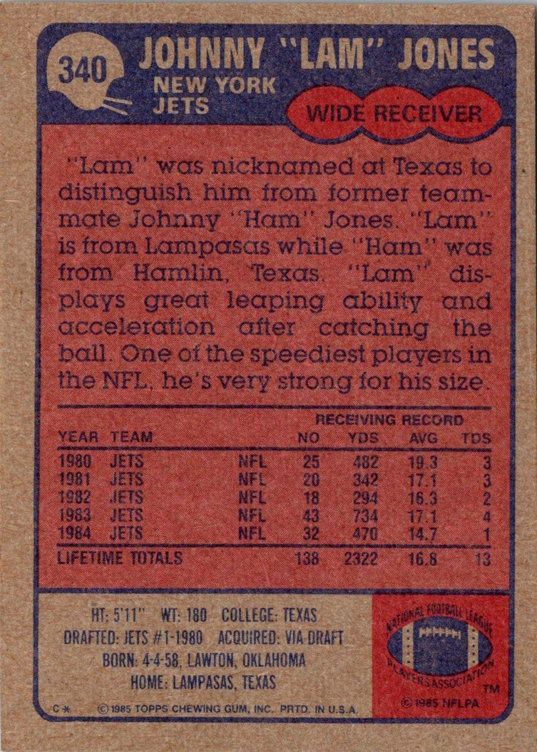 1985 Topps Johnny Lam Jones/Leonard Thompson