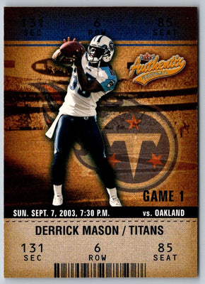 2003 Fleer Authentix Derrick Mason #27