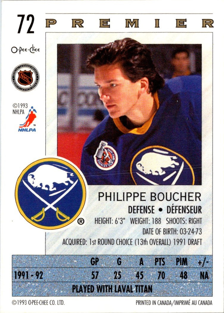 1992 O-Pee-Chee Premier Philippe Boucher