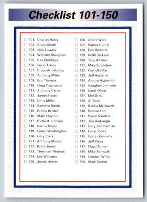 1992 All World Checklist 1- #261