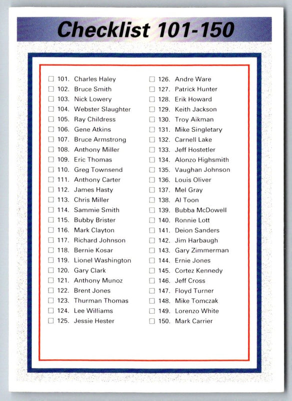 1992 All World Checklist 1- #261