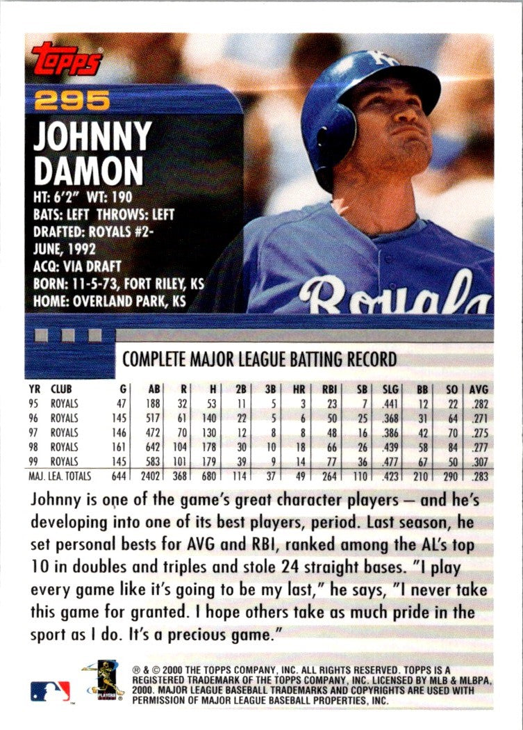 2000 Topps Johnny Damon