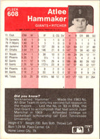 1985 Fleer Atlee Hammaker #608