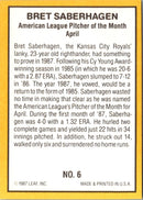 1987 Donruss Highlights Bret Saberhagen