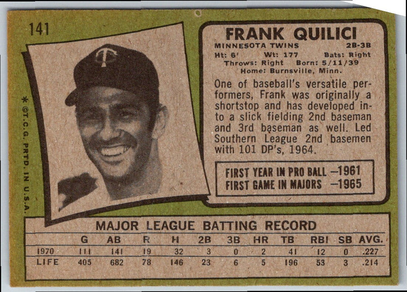 1971 Topps Frank Quilici