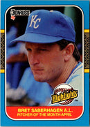 1987 Donruss Highlights Bret Saberhagen