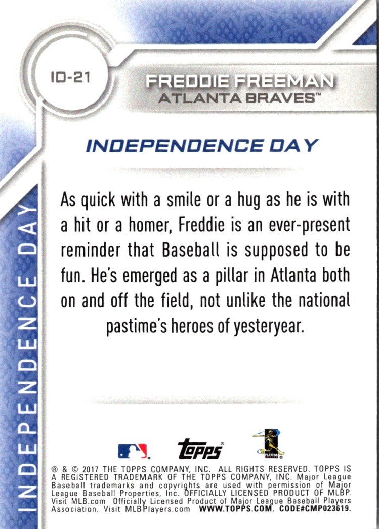 2017 Topps Independence Day Freddie Freeman