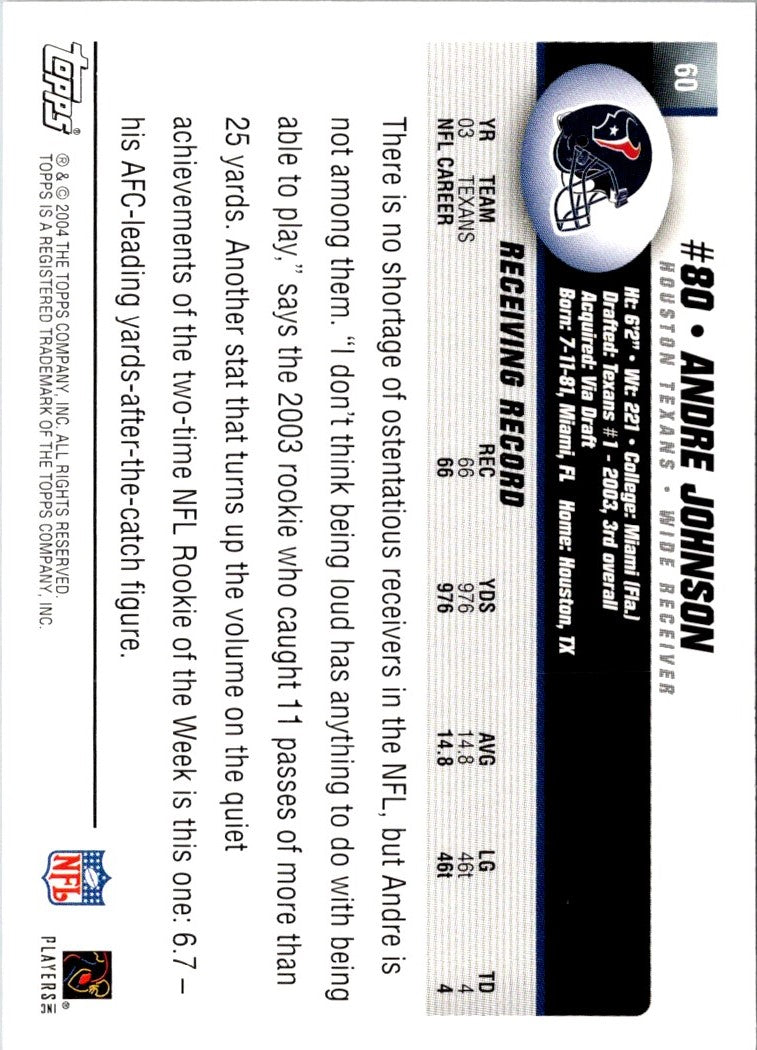 2004 Topps Andre Johnson