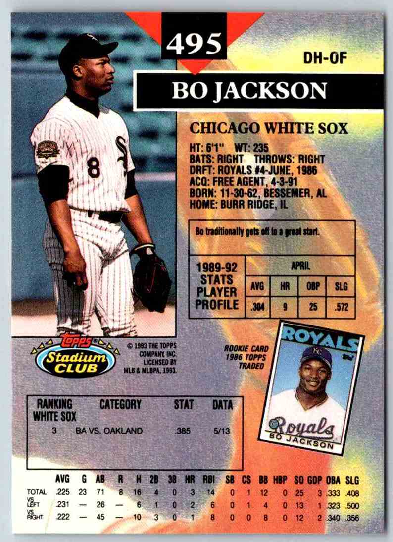 1993 Stadium Club Bo Jackson