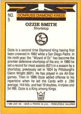 1987 Diamond kings Ozzie Smith #5