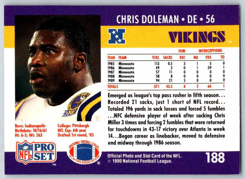 1990 Score Chris Doleman