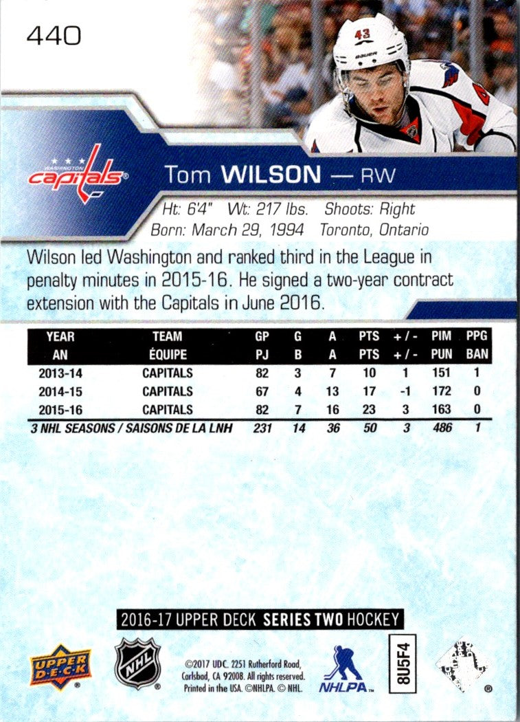 2017 Upper Deck Tom Wilson