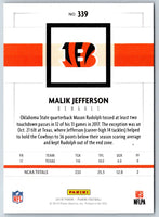 2018 Panini Malik Jefferson #339 Rookie