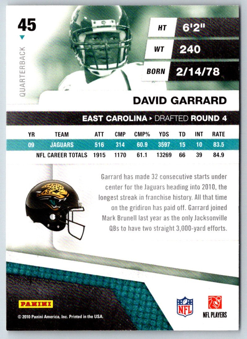 2010 Panini Absolute Memorabilia David Garrard