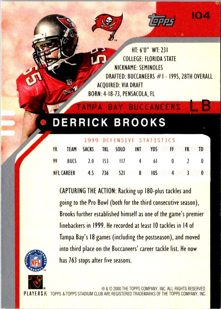 2000 Stadium Club Derrick Brooks