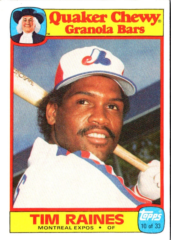 1986 Topps Quaker Granola Tim Raines #10