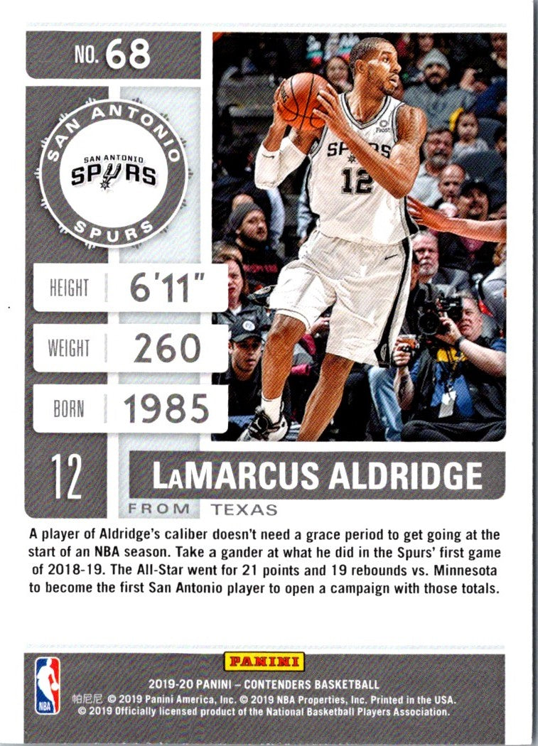 2019 Panini Contenders Game Ticket Green LaMarcus Aldridge