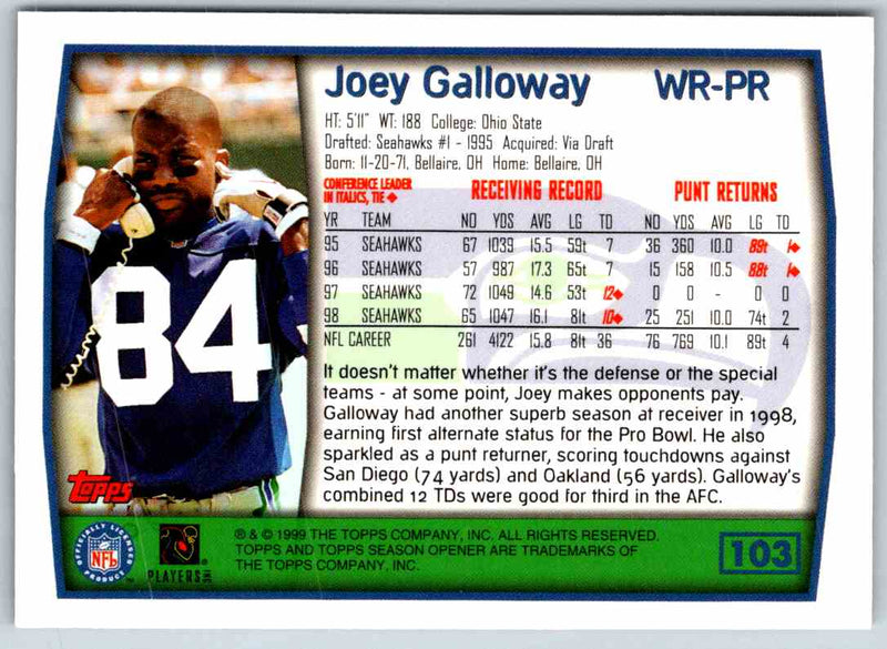 1999 Topps Joey Galloway