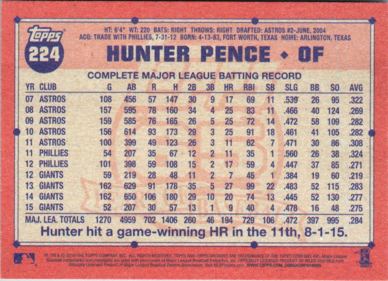 2016 Topps Archives Hunter Pence