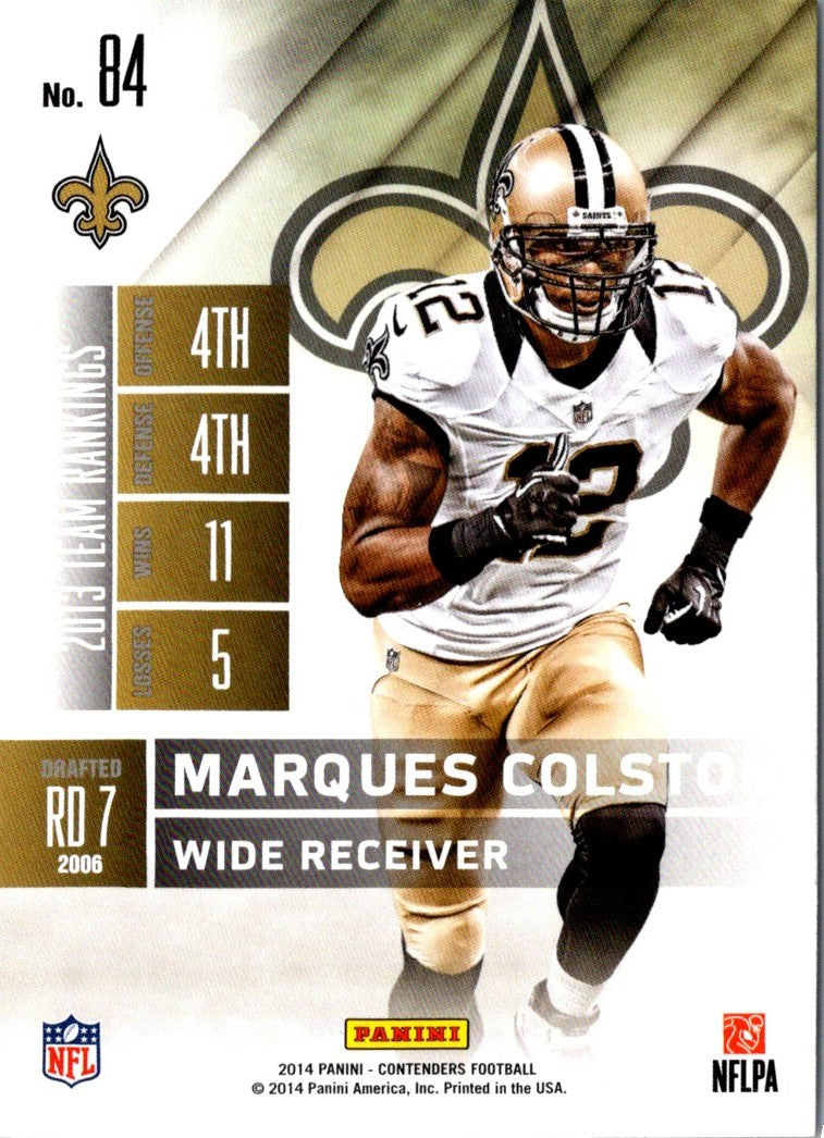 2014 Panini Contenders Marques Colston