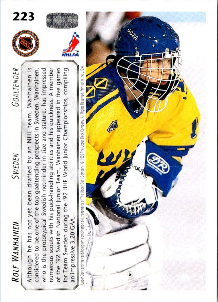 1992 Upper Deck Rolf Wanhainen