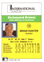 1990 CMC Richmond Braves Brian Hunter #19