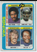 1978 Topps Chuck Foreman/Sammie White/Bobby Bryant/Carl Eller