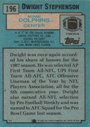 1988 Topps Dwight Stephenson