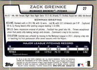 2012 Bowman Chrome Zack Greinke #27