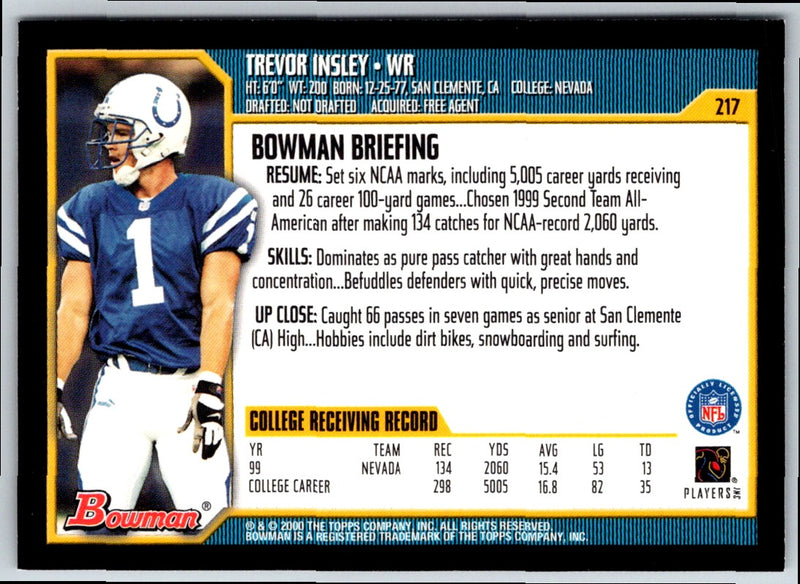 2000 Bowman Trevor Insley