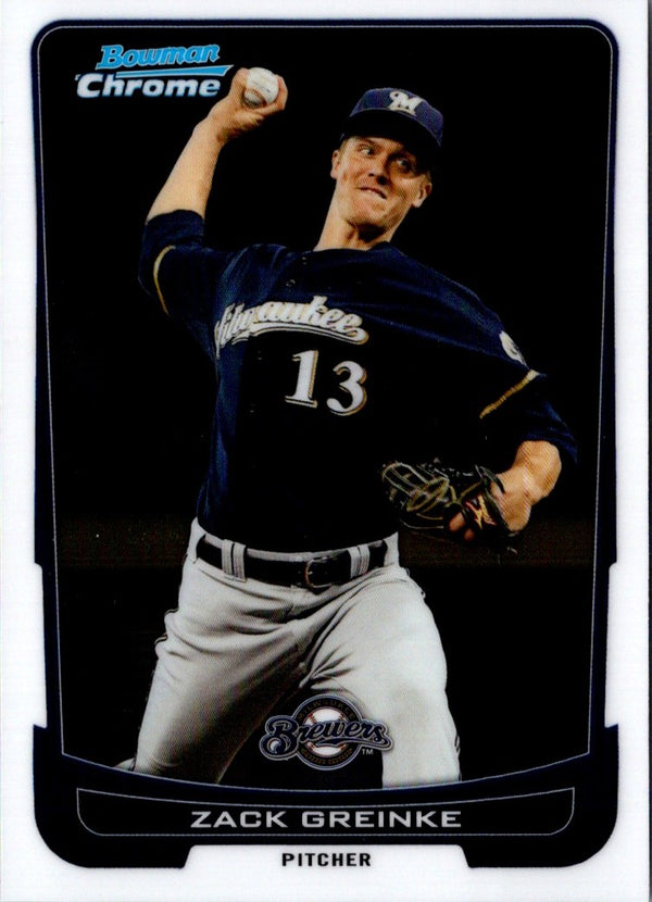 2012 Bowman Chrome Zack Greinke #27