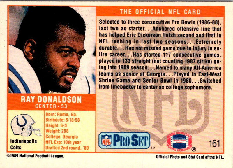 1989 Pro Set Ray Donaldson