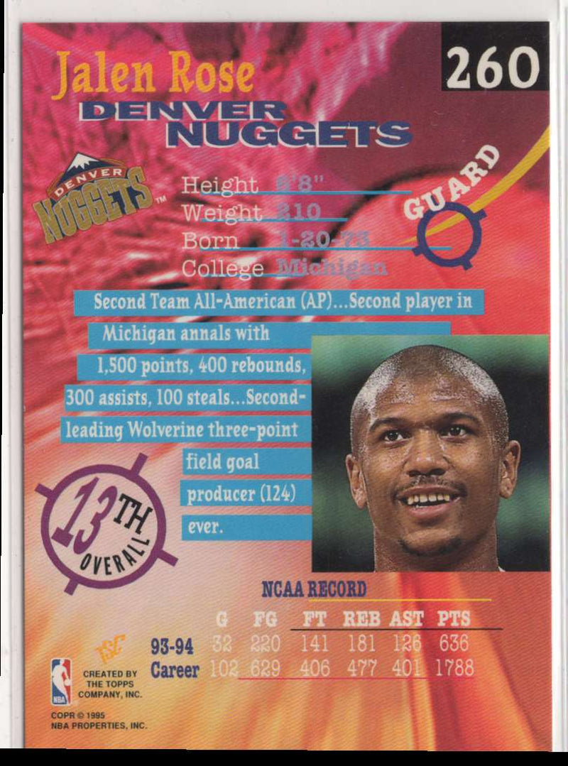 1994 Topps Stadium Club Jalen Rose