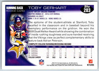 2011 Topps Football Toby Gerhart #203