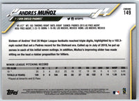 2020 Topps Chrome Andres MuÃ±oz #149 Rookie