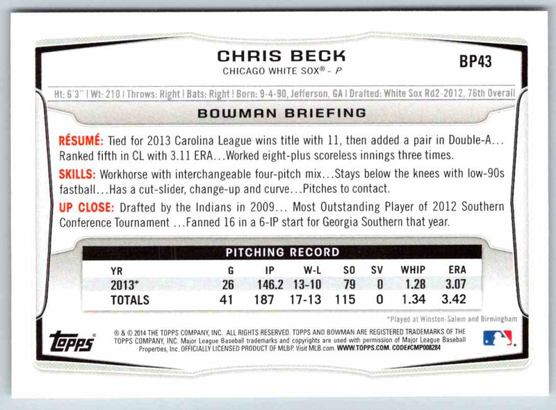 2014 Bowman Chris Beck