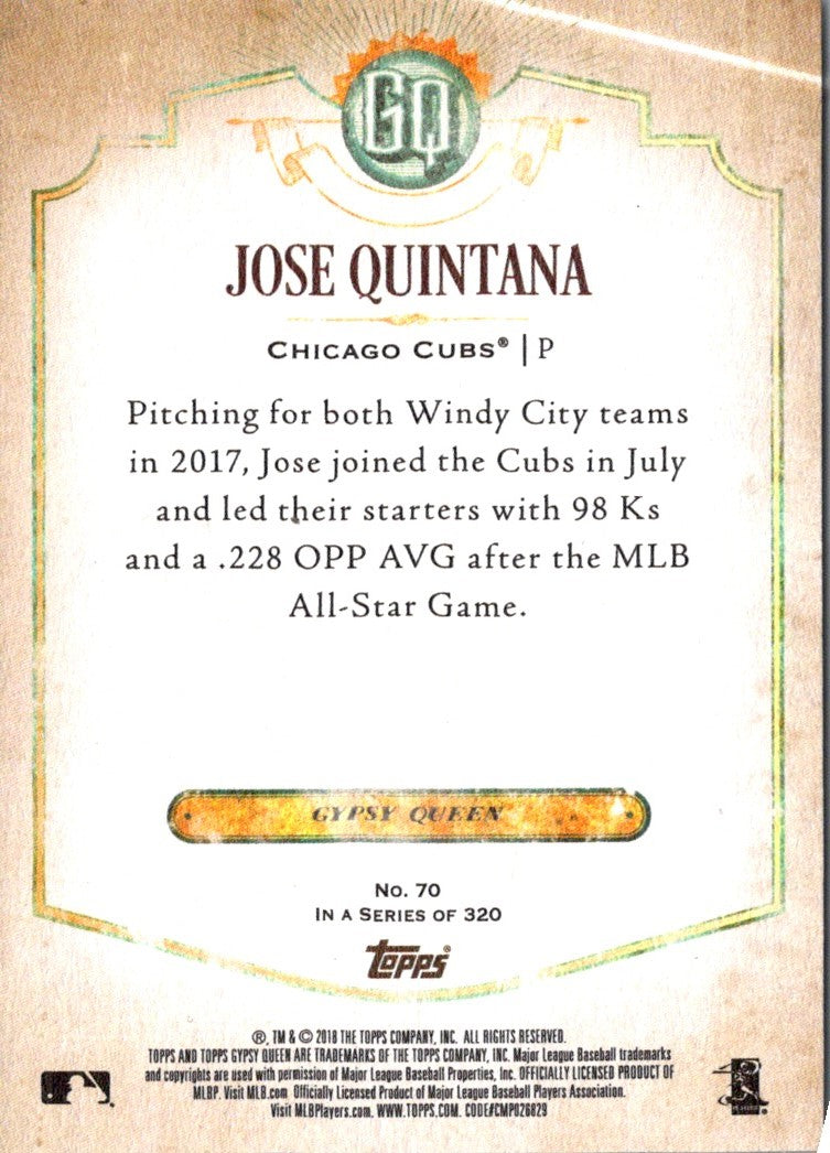 2018 Topps Gypsy Queen Jose Quintana