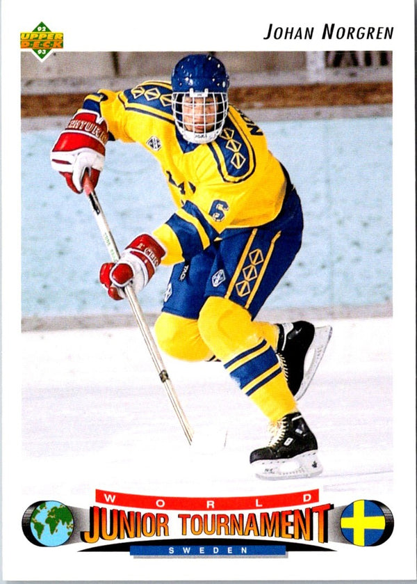 1992 Upper Deck Johan Norgren #225 Rookie