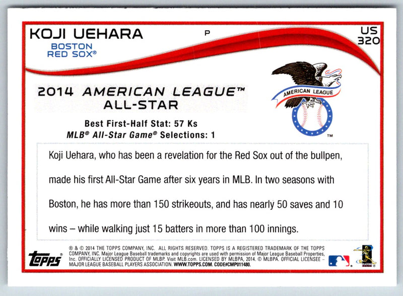 2014 Topps Update Koji Uehara