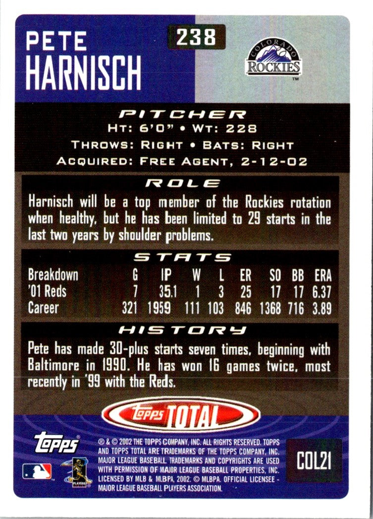 2002 Topps Total Pete Harnisch